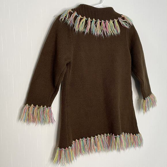 Vintage Y2K Unique Young Hearts Western Fringe Cowgirl Long Cardigan Size 2T - Picture 7 of 10